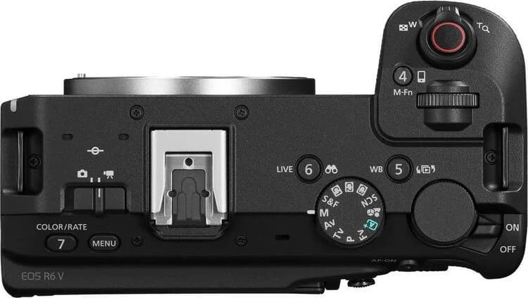 EOS R6 V top view