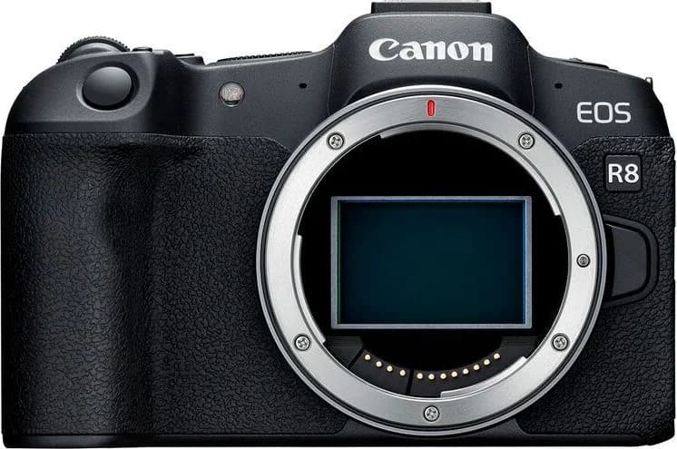 EOS R8 front view