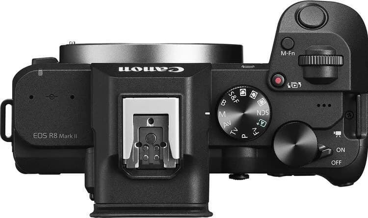 EOS R8 Mark II top view