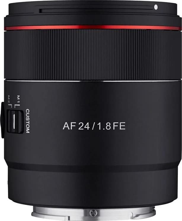 AF 24mm F1.8 FE shown to scale