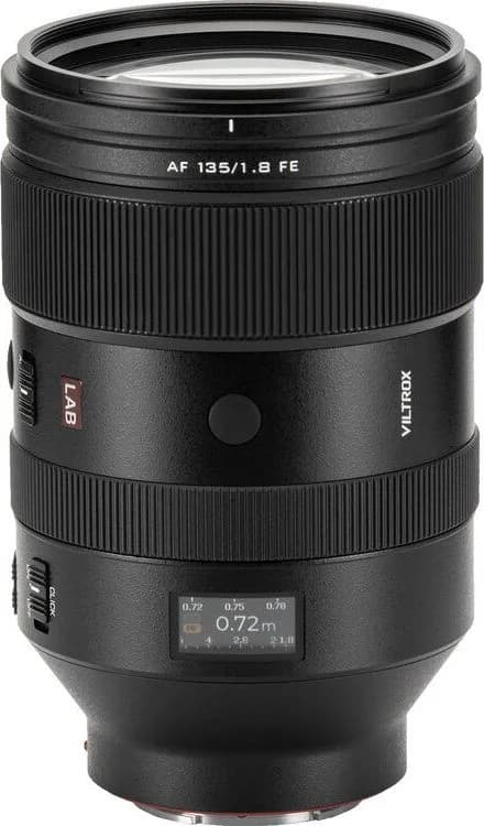 AF 135mm F1.8 LAB FE shown to scale