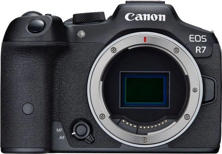 EOS R7 front view