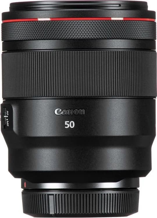 RF 50mm F1.2L USM shown to scale